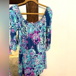 Lilly Pulitzer 3/4 sleeve with attached shorts under skirt. Romper/Dress